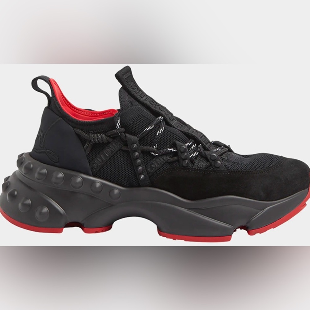 BRAND NEW! Christian Louboutin Black Suede Sneakers TrailnRun